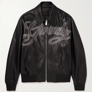 100% Authentic Givenchy Studded Logo Leather Jacket | RETAIL $5500
